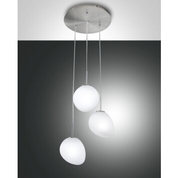 Fabas Luce Evo Lámpara Colgante LED Níquel-mate, 3 luces