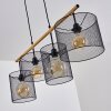 Manose Lámpara Colgante Madera oscura, Negro, 4 luces