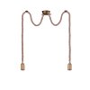 Trio Leuchten CORD Lámpara Colgante Marrón, Latón, 2 luces