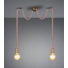 Trio Leuchten CORD Lámpara Colgante Marrón, Latón, 2 luces