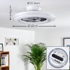 Piacenza Ventilador de techo LED Cromo, Blanca, 1 luz, Mando a distancia