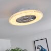 Piacenza Ventilador de techo LED Cromo, Blanca, 1 luz, Mando a distancia