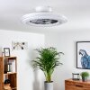 Piacenza Ventilador de techo LED Cromo, Blanca, 1 luz, Mando a distancia