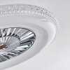 Piacenza Ventilador de techo LED Cromo, Blanca, 1 luz, Mando a distancia