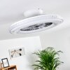 Piacenza Ventilador de techo LED Cromo, Blanca, 1 luz, Mando a distancia