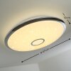 Lámpara de Techo Alar LED Cromo, Blanca, 1 luz, Mando a distancia