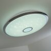 Lámpara de Techo Alar LED Cromo, Blanca, 1 luz, Mando a distancia
