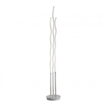 Leuchten-Direkt WAVE Lámpara de pie LED Acero inoxidable, 3 luces, Mando a distancia
