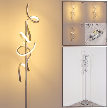 Lavaca Lámpara de Pie LED Plata, 2 luces