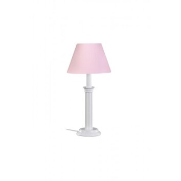 Waldi Lámpara de mesa Rosa, Blanca, 1 luz