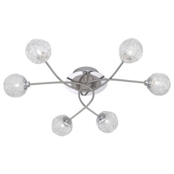 Paul Neuhaus WOMBLE Lámpara de techo Acero inoxidable, 6 luces