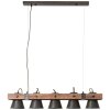 Lámpara Colgante Brilliant Plow Madera oscura, Negro, 5 luces