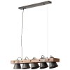 Lámpara Colgante Brilliant Plow Madera oscura, Negro, 5 luces