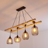Canazei Lámpara Colgante Madera clara, Negro, 4 luces