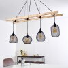 Canazei Lámpara Colgante Madera clara, Negro, 4 luces