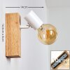 Barbengo Aplique Madera clara, Blanca, 1 luz