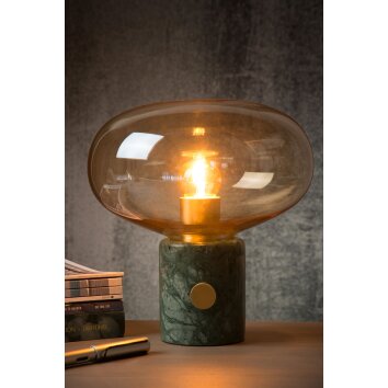 Lámpara de escritorio Lucide CHARLIZE Verde, Apariencia de piedra, 1 luz
