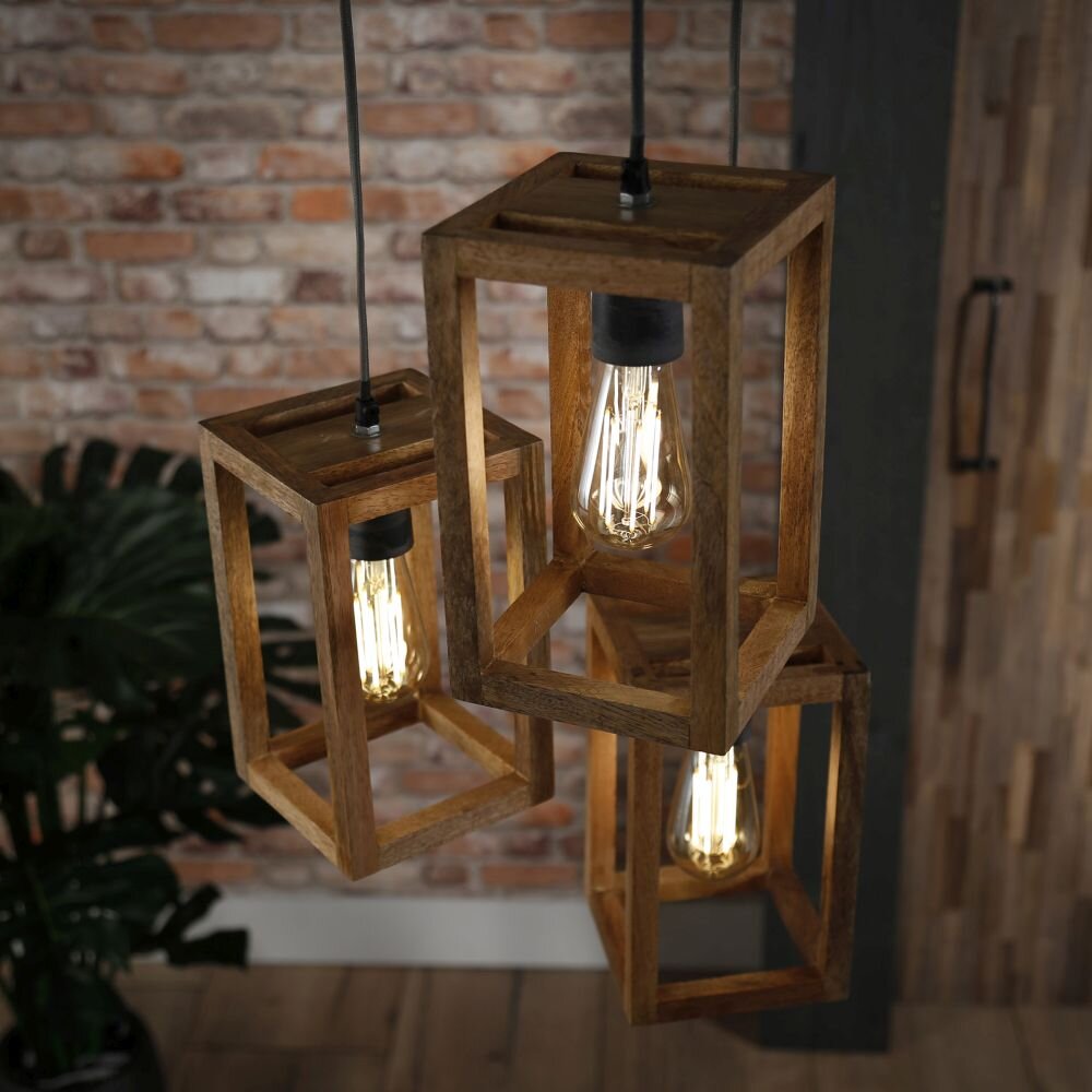 Siddeburen Lámpara Colgante Madera oscura, 3 luces main product photo