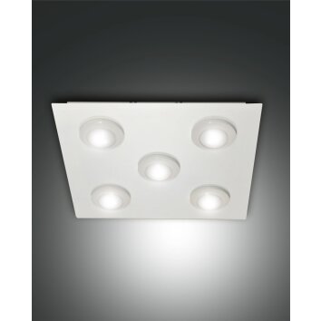 Fabas Luce Swan Lámpara de Techo LED Blanca, 5 luces