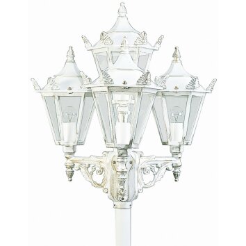 Albert 2056 Lámpara de pie para exterior dorado, Blanca, 4 luces