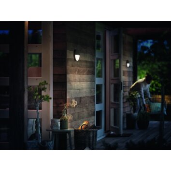 Philips Capricorn Aplique para exterior LED Antracita, 1 luz, Sensor de movimiento