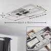 Cheka Lámpara de Techo LED Aluminio, 3 luces, Mando a distancia