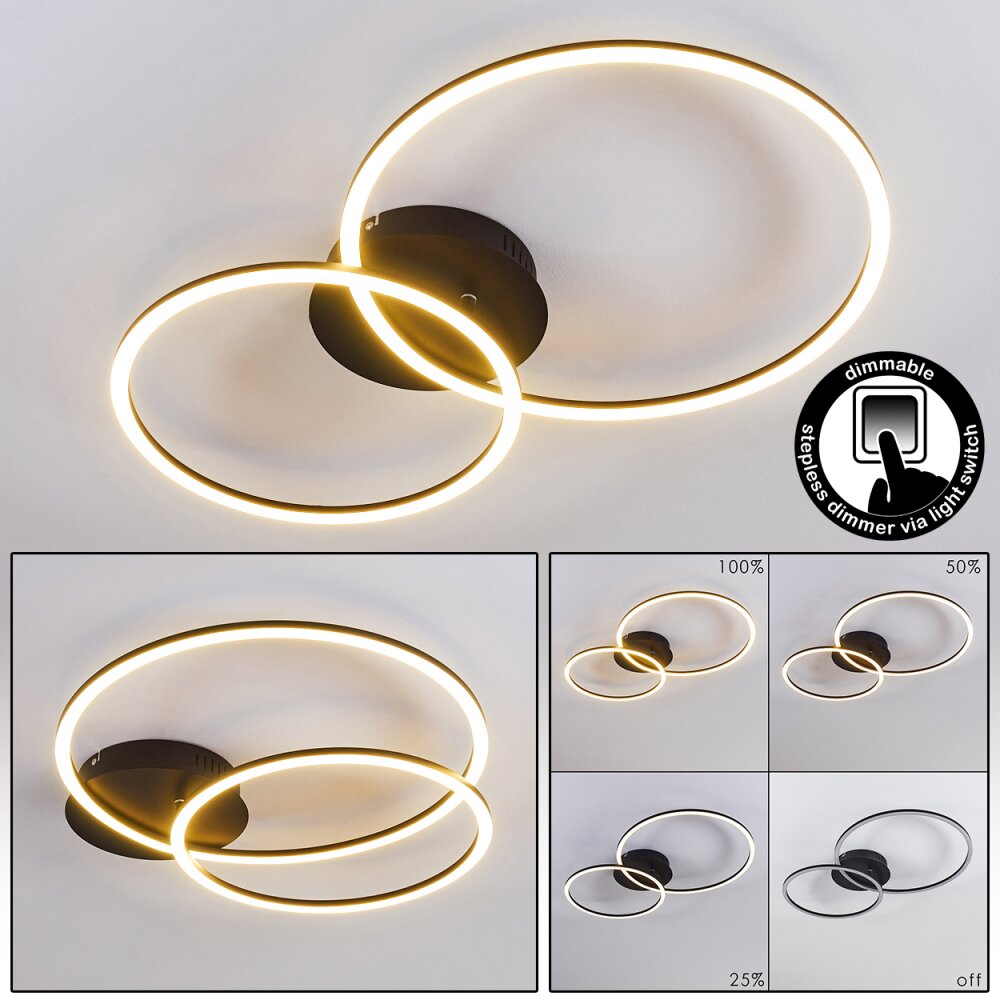 Johsa Lámpara de Techo LED Negro, 2 luces main product photo