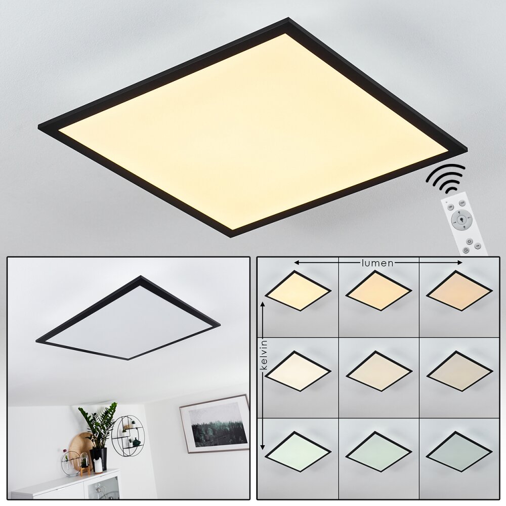 Farc Lámpara de Techo LED Negro, Blanca, 1 luz, Mando a distancia main product photo