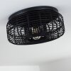 Mongolei Lámpara de Techo Negro, 1 luz