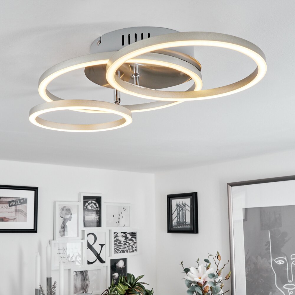Malanje Lámpara de Techo LED Níquel-mate, 3 luces main product photo