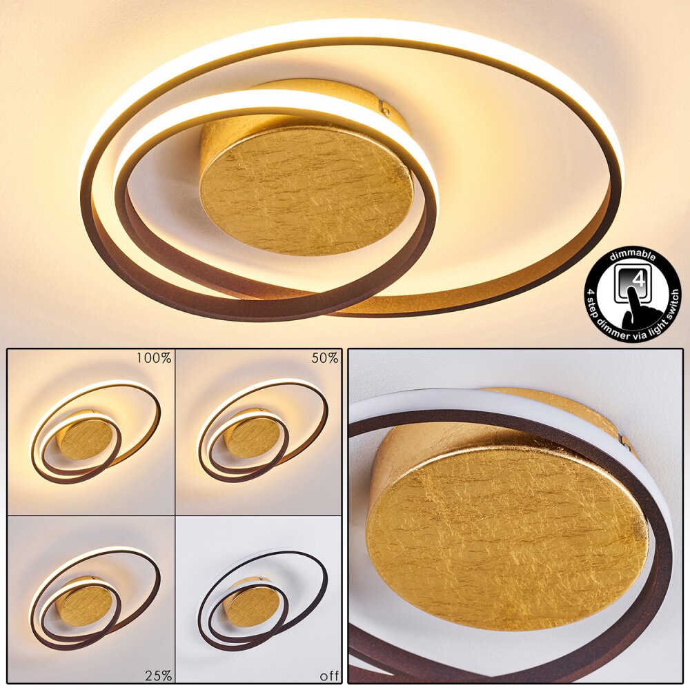 Leksund Lámpara de Techo LED dorado, 2 luces main product photo