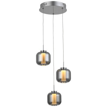 Brilliant Rafa Lámpara Colgante LED Cromo, 3 luces
