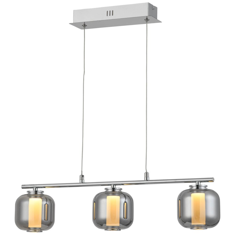 Brilliant Rafa Lámpara Colgante LED Cromo, 3 luces main product photo