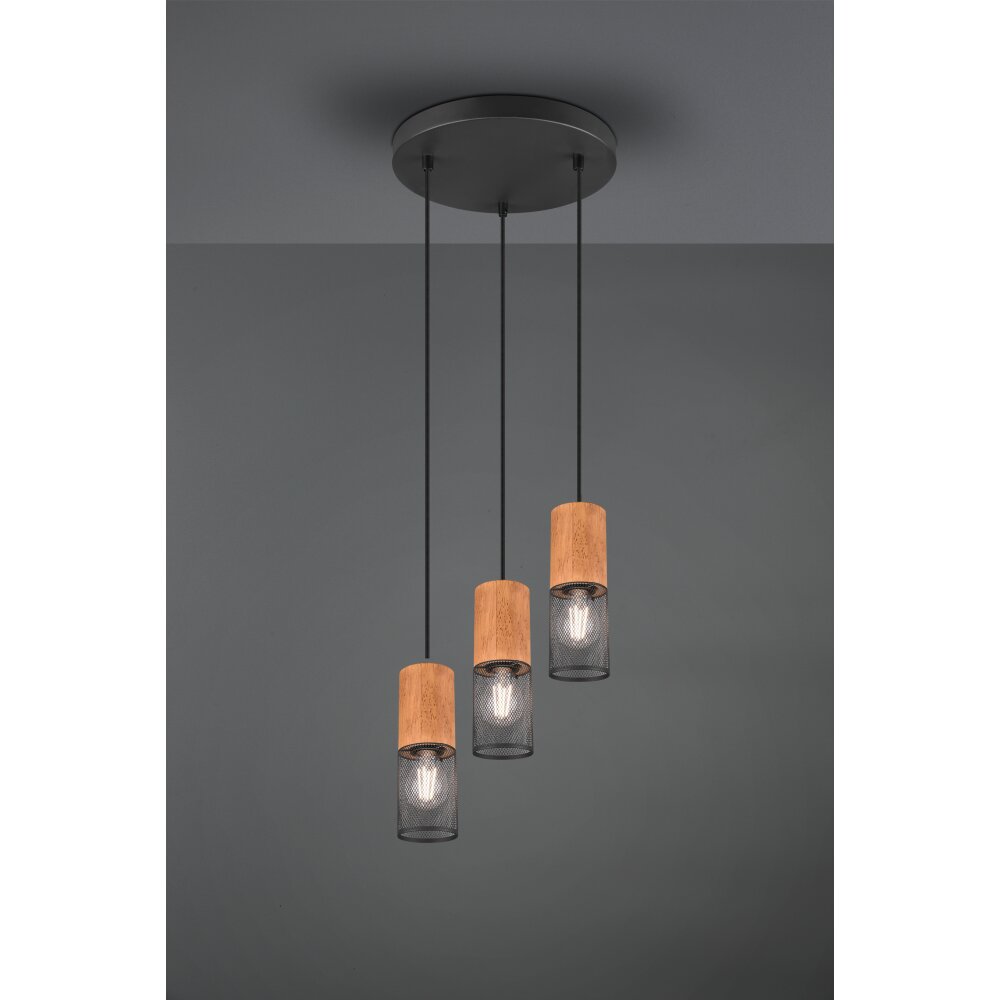 Trio Tosh Lámpara Colgante Negro, 3 luces main product photo