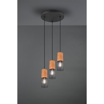 Trio Tosh Lámpara Colgante Negro, 3 luces