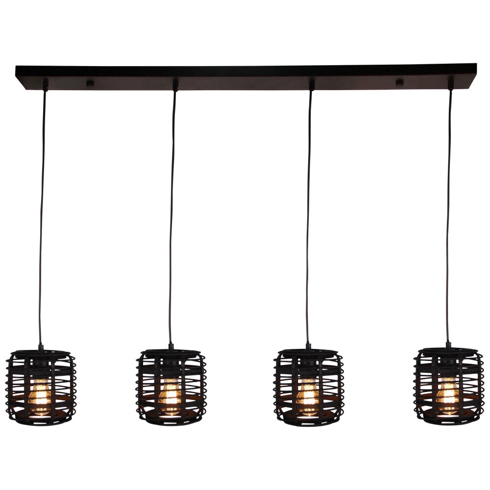 Brilliant CROSSTOWN Lámpara Colgante Madera oscura, Negro, 4 luces main product photo