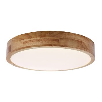 Brilliant Slimline Lámpara de Techo LED Madera oscura, Blanca, 1 luz, Mando a distancia