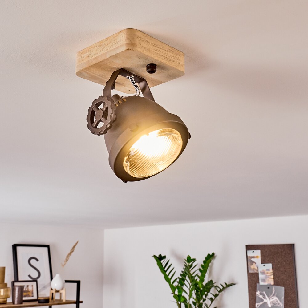 Herford Lámpara de Techo Marrón, Madera clara, Negro, 1 luz main product photo