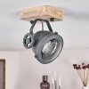 Herford Lámpara de Techo Gris, Madera clara, 1 luz