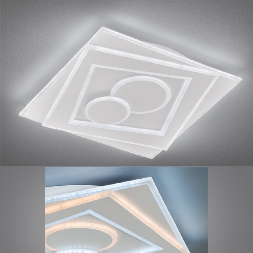 Fischer & Honsel Ratio Lámpara de Techo LED Blanca, 1 luz, Mando a distancia main product photo