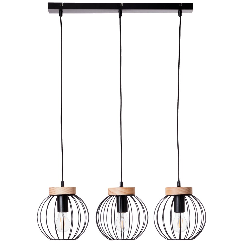 Brilliant SORANA Lámpara Colgante Madera oscura, Negro, 3 luces main product photo