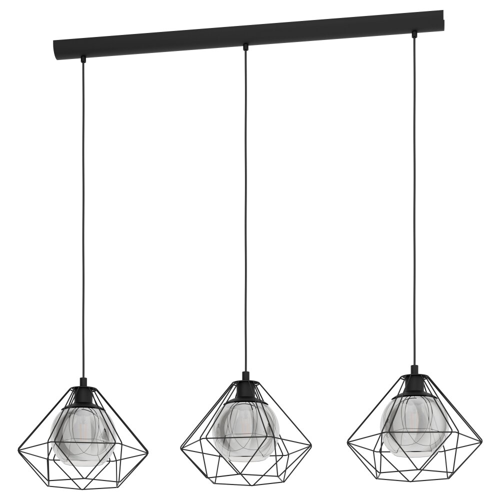 Eglo VERNHAM Lámpara Colgante Negro, 3 luces main product photo