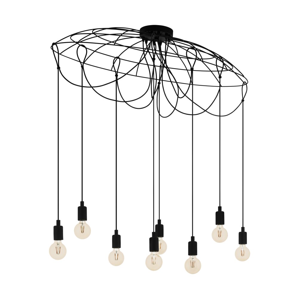Eglo HOGSMILL Lámpara Colgante Negro, 8 luces main product photo