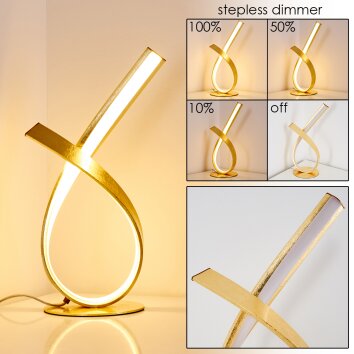 Lámpara de Mesa Medle LED dorado, 1 luz