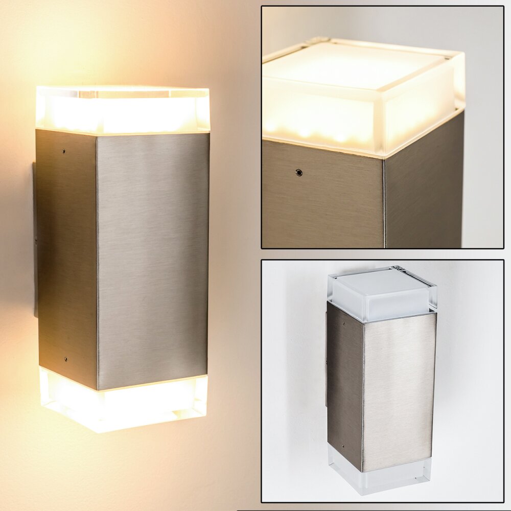 Tibor Aplique para exterior LED Acero inoxidable, 2 luces main product photo