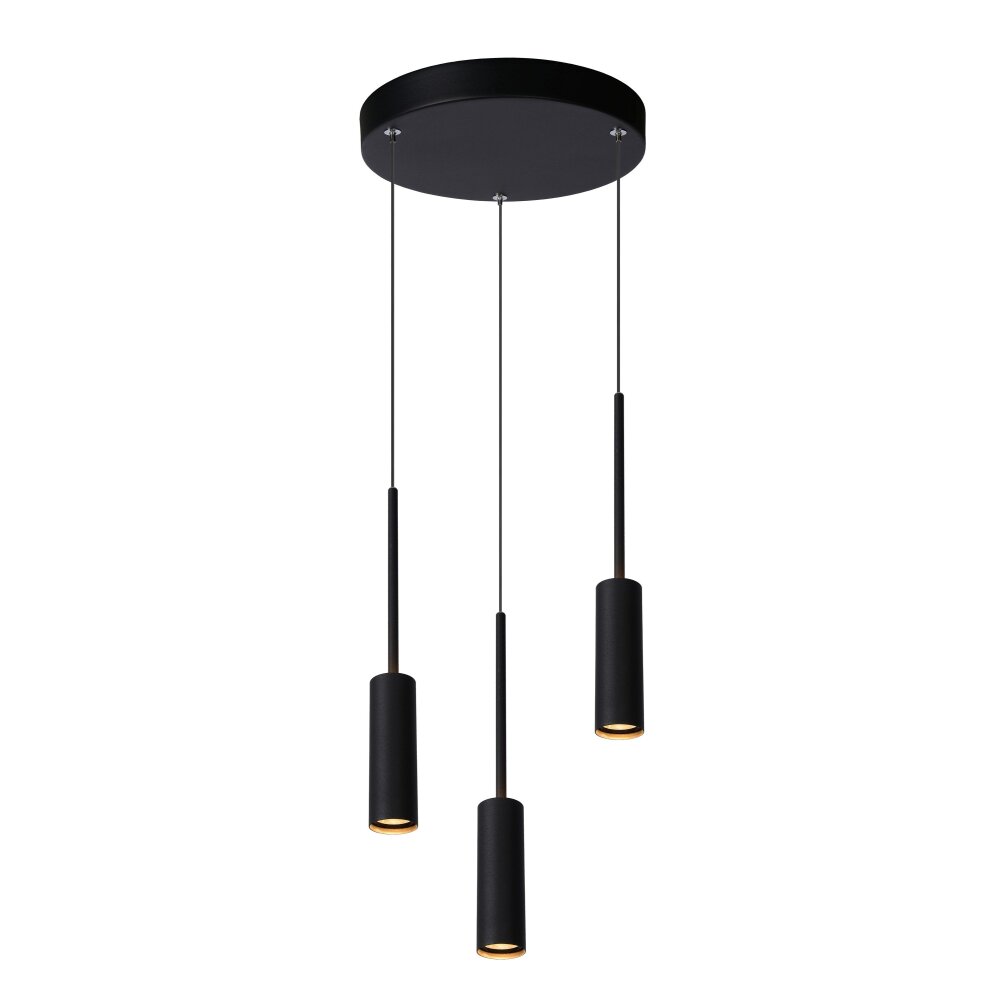 Lucide TUBULE Lámpara Colgante LED Negro, 3 luces main product photo