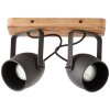 Brilliant CROWTON Lámpara de Techo Madera oscura, Negro, 2 luces