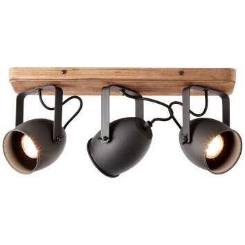 Brilliant CROWTON Lámpara de Techo Madera oscura, Negro, 3 luces