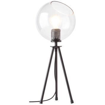 Brilliant AFTON Lámpara de mesa Negro, Transparente, claro, 2 luces