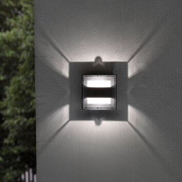 Lutec DELTA Aplique para exterior LED Antracita, 1 luz